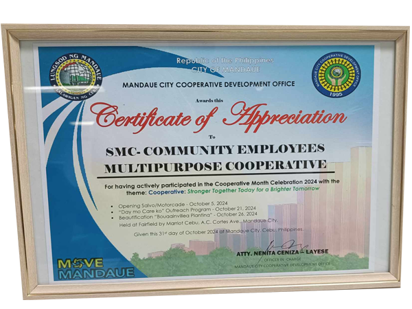 SMC CEMPC Honored for Active Participation in Cooperative Month 2024
